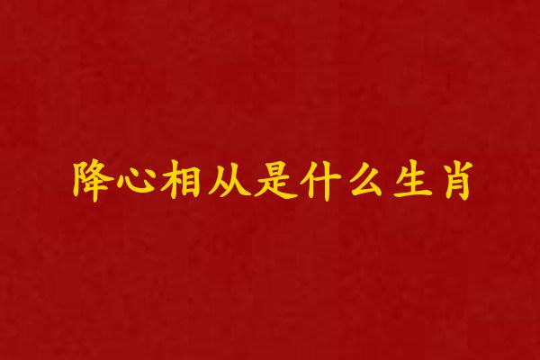 降心相从是什么生肖