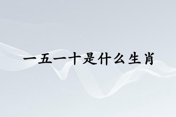 一五一十是什么生肖