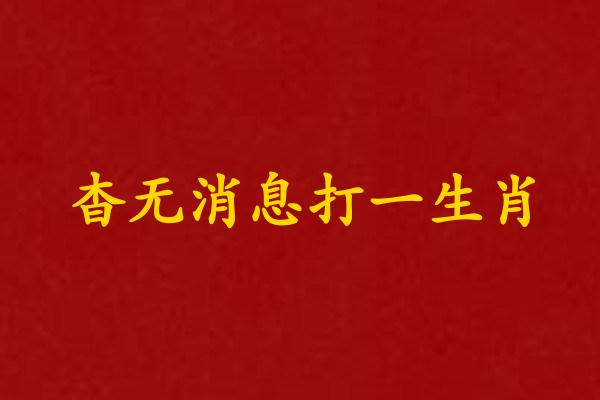 杳无消息打一生肖