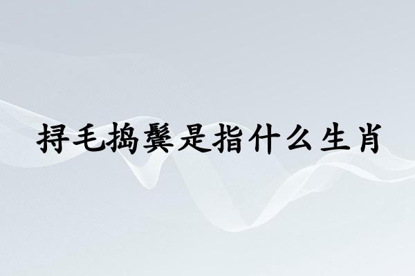 挦毛捣鬓是指什么生肖