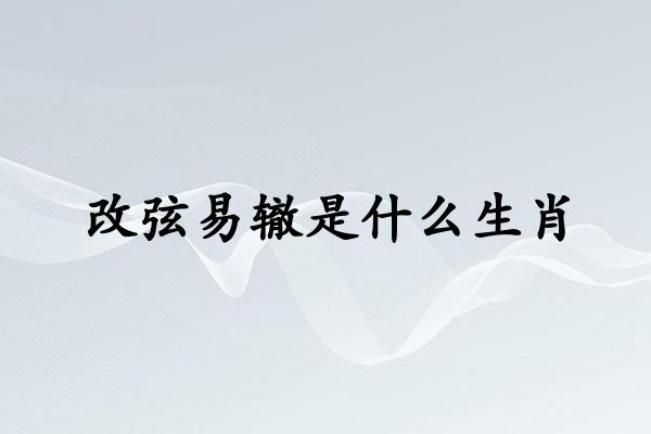 改弦易辙是什么生肖