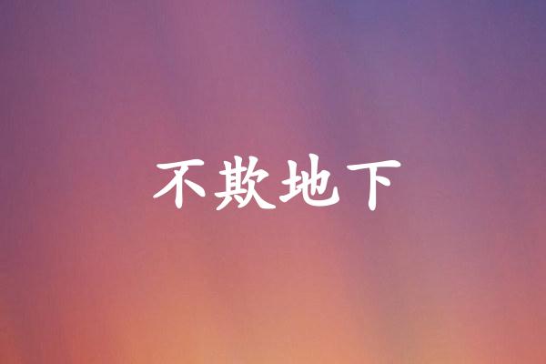不欺地下