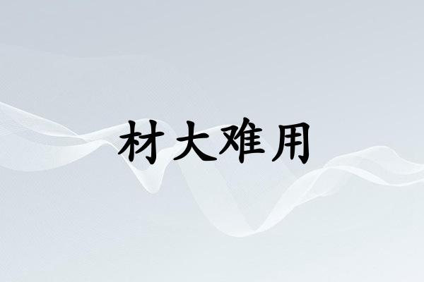 材大难用