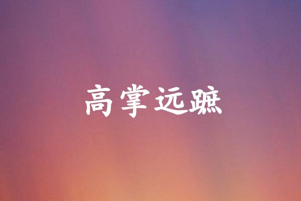高掌远蹠
