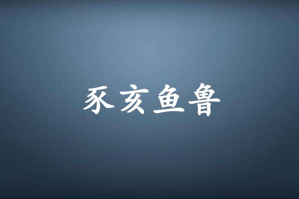 豕亥鱼鲁