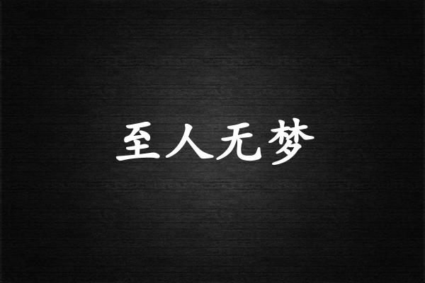 至人无梦