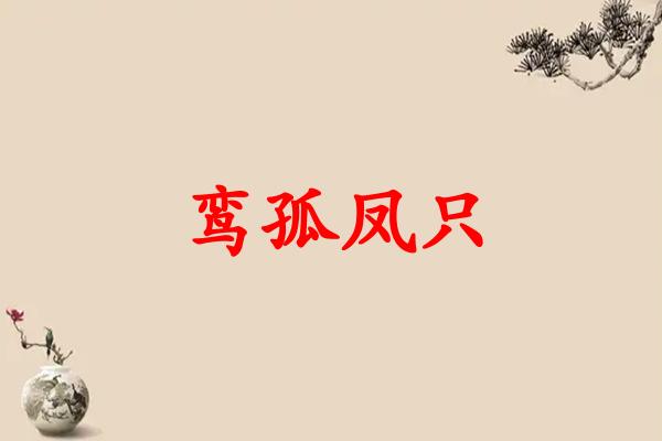 鸾孤凤只