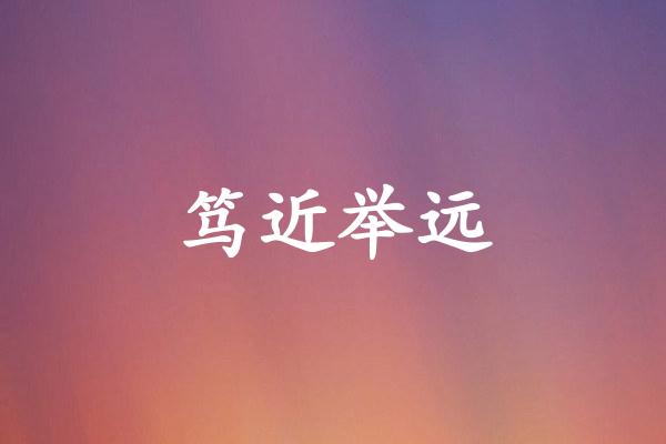 笃近举远