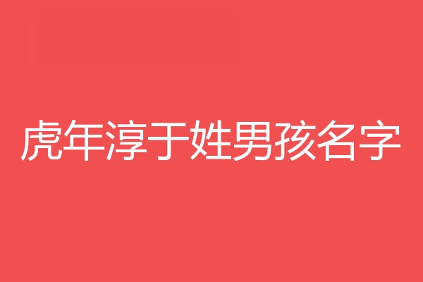 淳于姓男孩名字