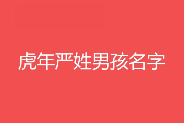 严姓男孩名字