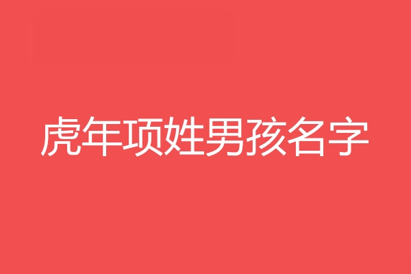 项姓男孩名字