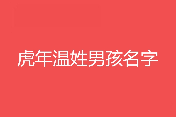 温姓男孩名字