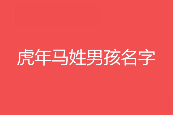 马姓男孩名字