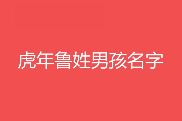 鲁姓男孩名字