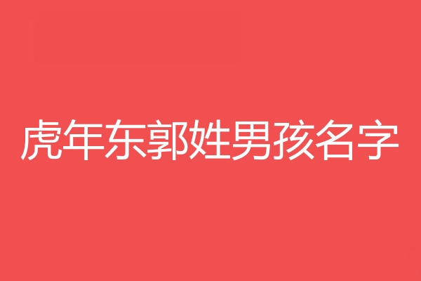 东郭姓男孩名字