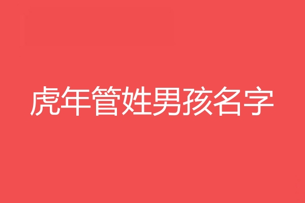 管姓男孩名字