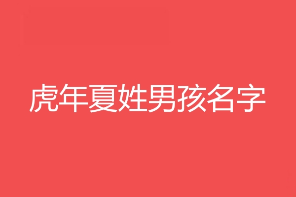 夏姓男孩名字