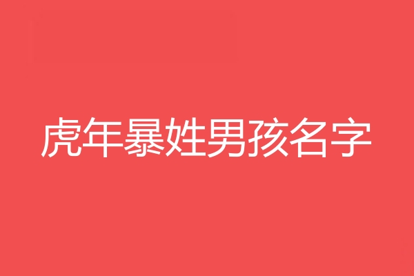 暴姓男孩名字