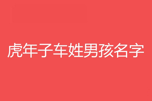 子车姓男孩名字