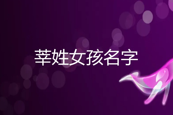 2026年莘姓女孩名字